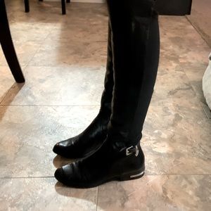 Michael Kors knee high black leather boots